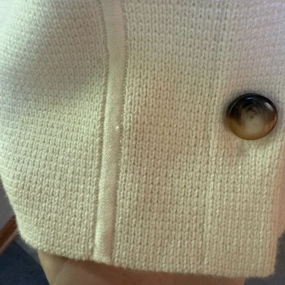 Sezane Will Knit Sweater Cardigan Size M Medium Cotton Wool Cream - Picture 6 of 8